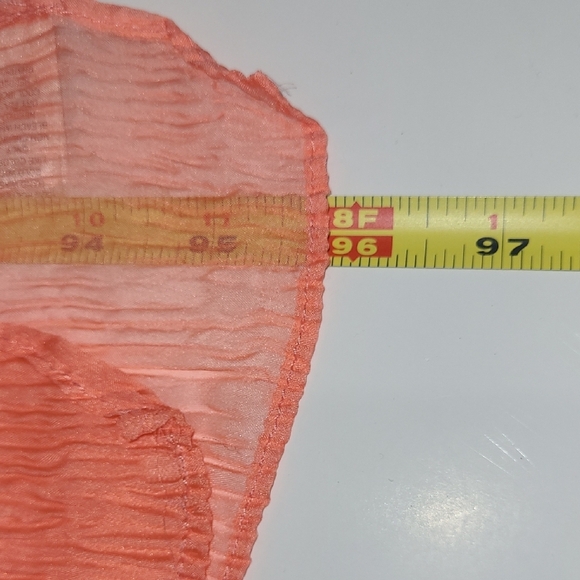 Scarf Pastel Peach Solid Color Sash Belt Lightweight Coastal Cool Resortwear - Picture 7 of 9